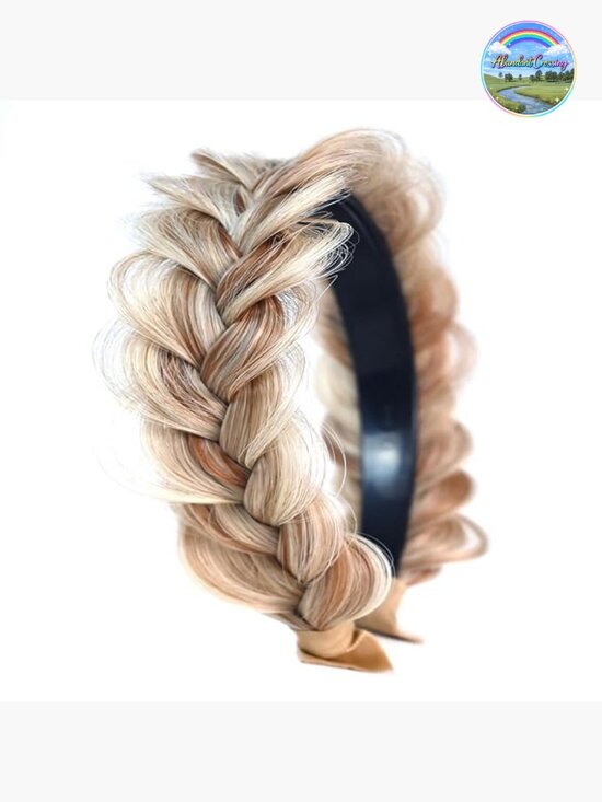Adjustable Wide Braided Headband - Handmade Fabric Hair Accessory